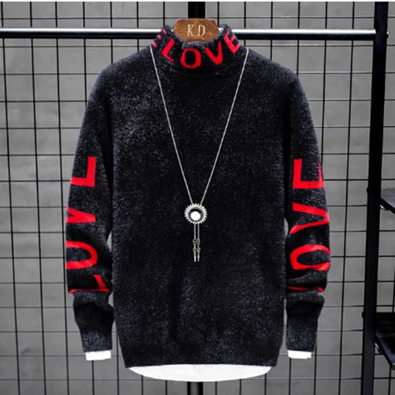 

Thick Warm Sweater Men 2021 New Fashion Cashmere Christmas Turtleneck Male Pullovers Knitwear Pull Homme 120705, Blue