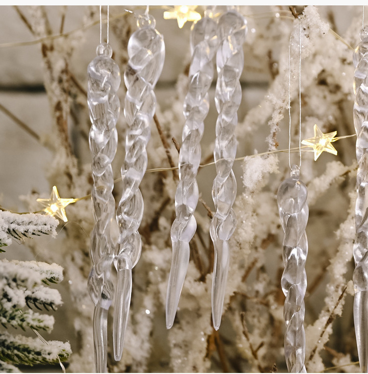 

Christmas Simulation Ice Xmas Tree Hanging Ornaments Fake Icicle Props Decoration Christmas New Year Home Decor Supplies