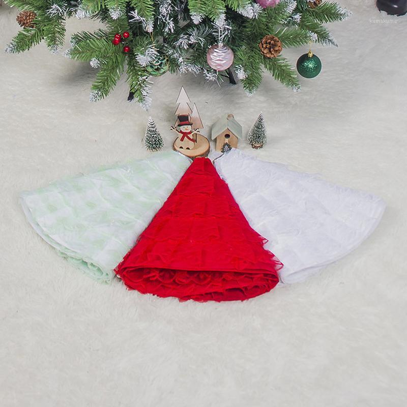 

Christmas Decorations Fabric Lace Christmas Tree Skirt Pleated Tree Skirt Festive Party Decor1
