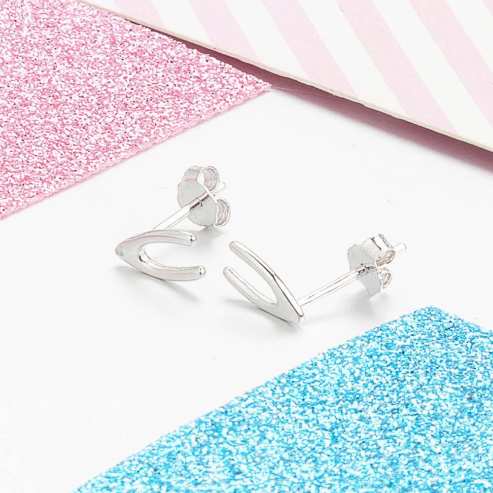 

Luxurys Designers Fashion Ye041 fashion simple pure silver 925 knuckle EARRINGS CUTE student simple non inlaid silver jewelry