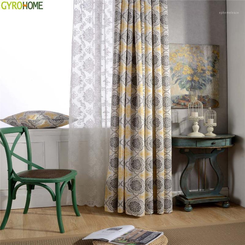 

Nordic Style Cotton Linen Printing Curtain for Sitting Room Bedroom1, Red