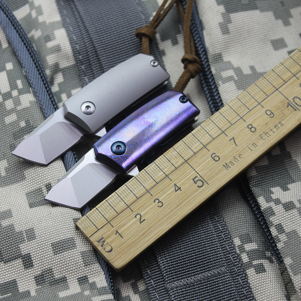 

M390 Steel Plate TC4 Titanium Alloy Damascus Handle Hunting Fishing Pocket Fruit Self Defense EDC Tool Knife