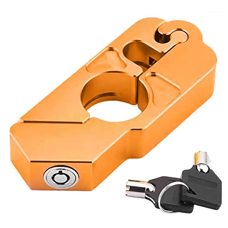 

Universal Motorcycle Lock CNC Motorcycle Handle Throttle Grip Security Lock Golden with 2 Keys1