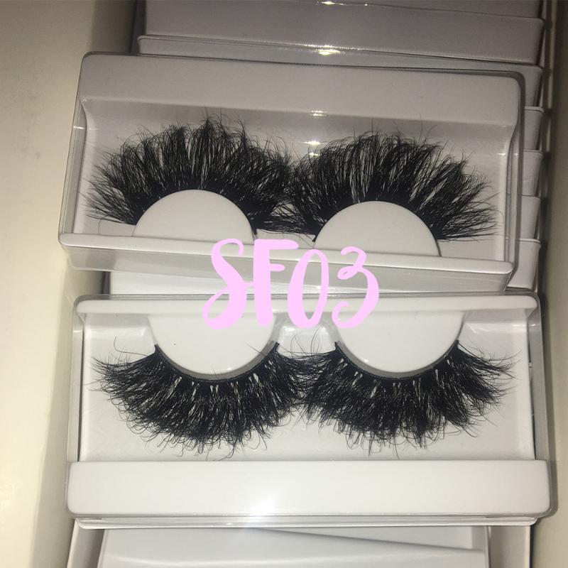 

BossGirl 25mm Lashes 3D Mink Lashes Eyelashes Bulk Super Fluffy Wispy White Tray with Clear Transparent Lid 1 Pairs