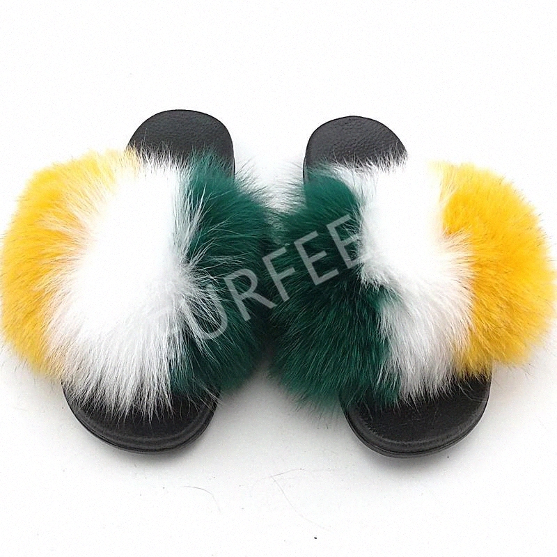 

Women's Summer Flat Open Toe Sandals Indoor Warm Plush Slippers Women Furry Slides Ladies Cute Fluffy Home Shoes Fur Flip Flops #F56N, Black