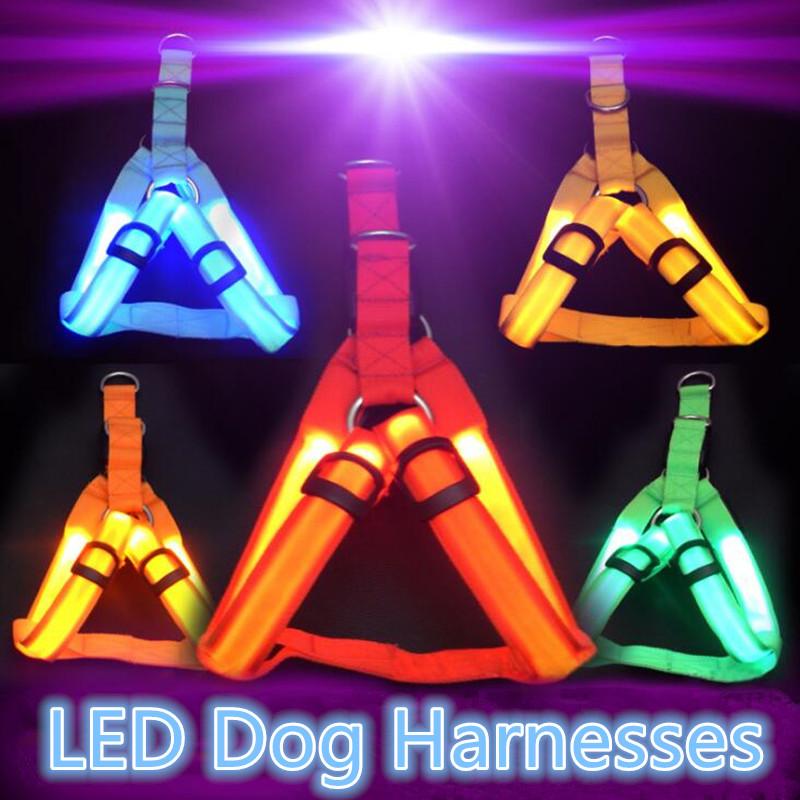 

Nylon Pet Safety LED Harness Dog Product Flashing Light Harness LED Dog Leash Rope Belt Collar Vest Pet Supplies