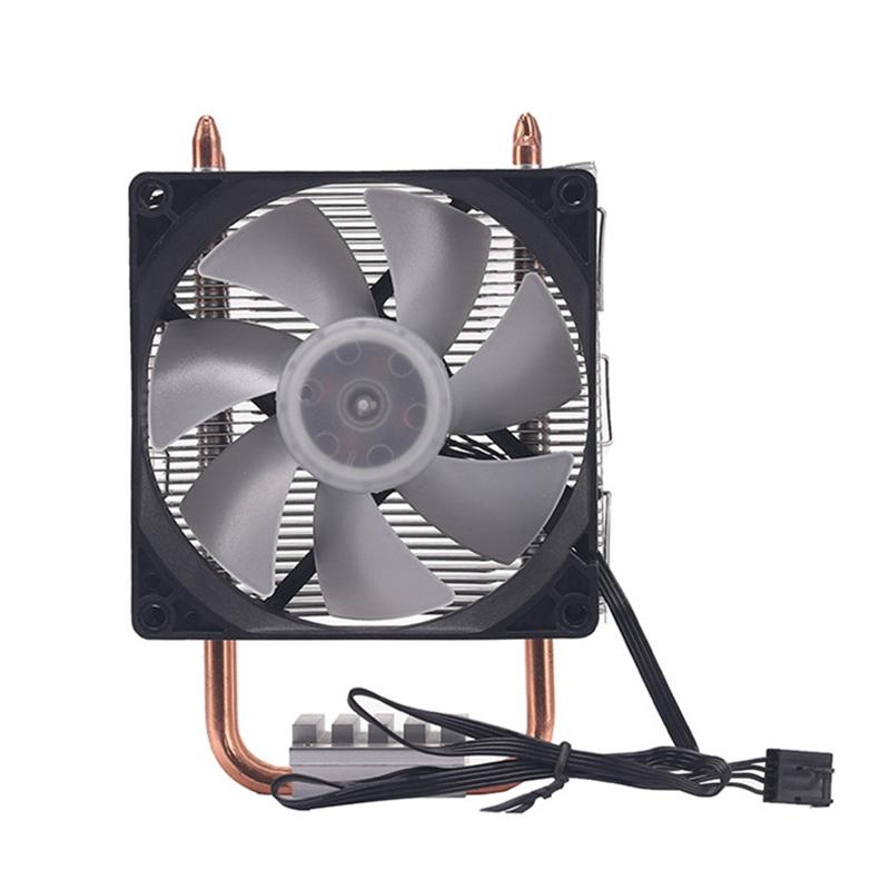 

9Cm 2 Heat Pipe 4Pin Single Fan With Light Cpu Fan Cpu Heatsink For Intel 775/1150/1155/1156/1366 For Adm All