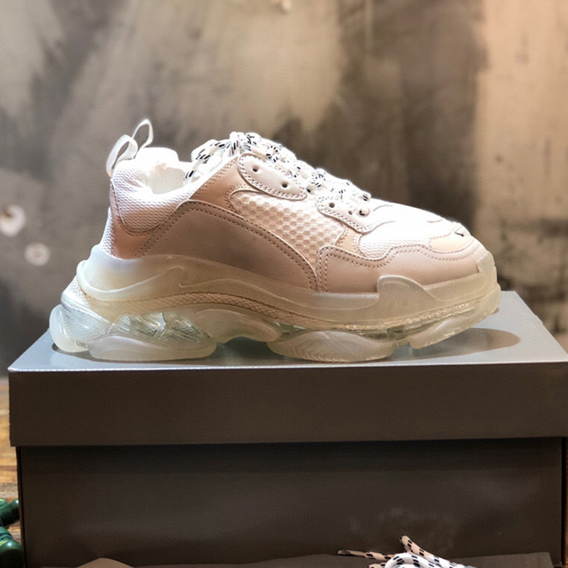 

Women Men Dad Casual Shoes Crystal Rainbow Bottom Triple S Vintage Old Trainer Shoes Sneakers Red Wine Chaussures Zapatos, Black