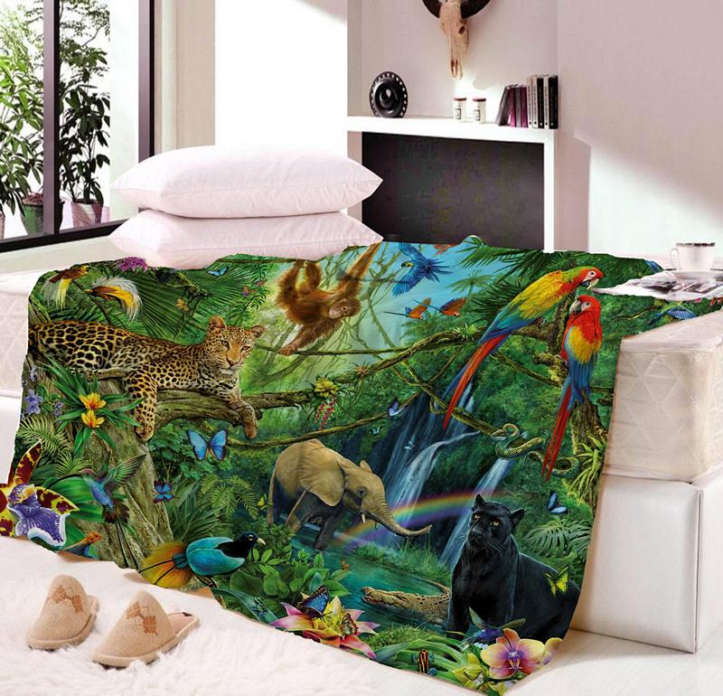 

Blankets Custom Blanket Coral Fleece Cartoon Zoo For Kids Thin Super Soft Art Beach Towel Throw Travel Bedspread Beds Dropship