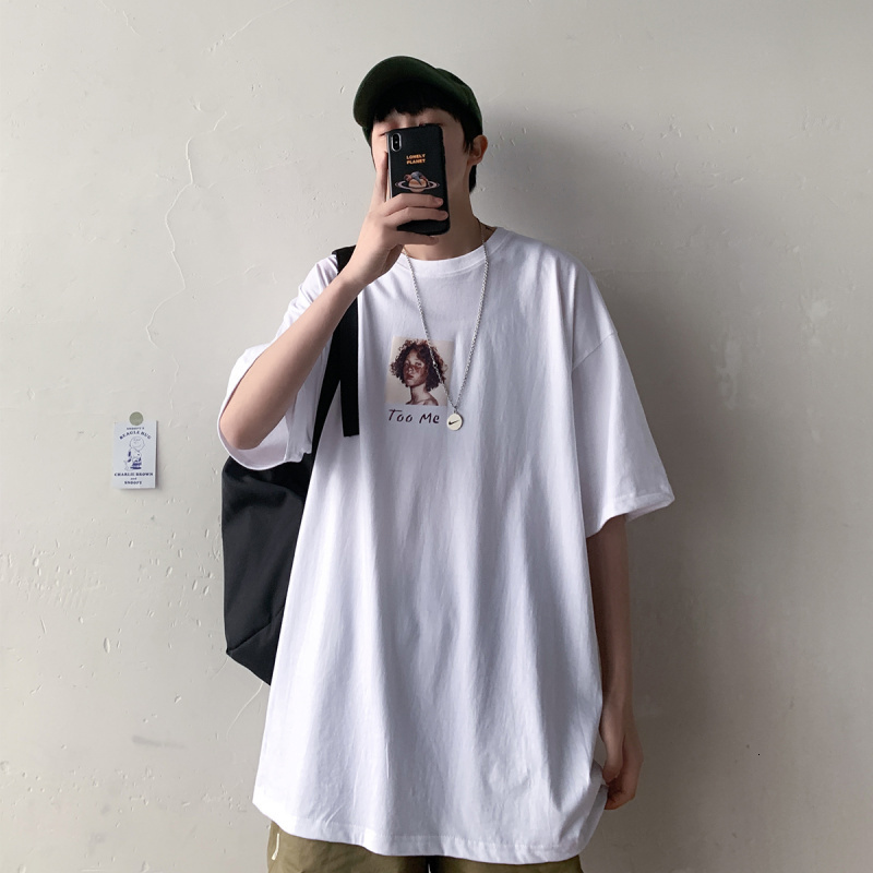 

2021 New Short Sleeve Shirt Hip-hop Loose Pattern Will See Tops Big Cotton Fashion Harajuku Men's Clothes Yt50273 0K40, Orange