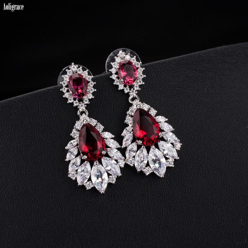 

Saudi Arabia Vintage Cubic Zirconia Drop Earrings Wedding Bridal CZ White Dangle Earrings Gifts for Women Wife Prom Party