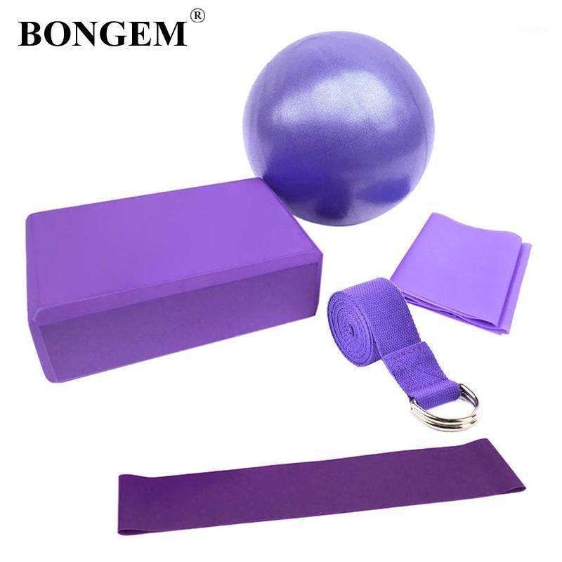 

Yoga Ball Five Piece Suit Yoga Brick Extension With Latex Pull Towel Resistance Loop Fitness Equipment1