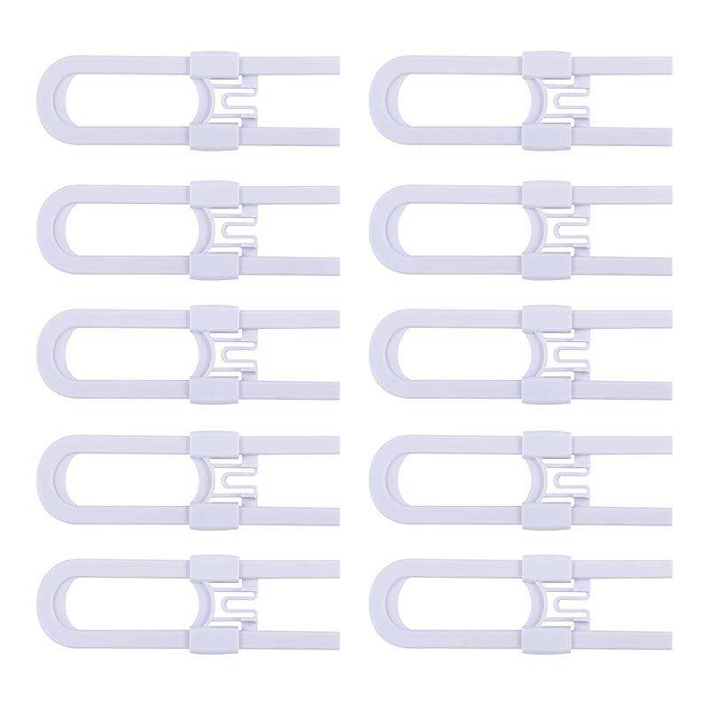 

10Pcs Sliding Cabinet Locks - Proofing Cabinets with Adjustable Child Safety Lock Handles Doors Storage Door Cupboard