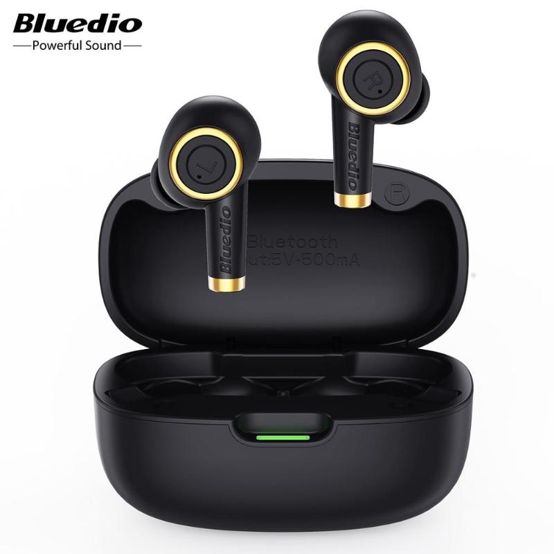 

Bluedio Particle Wireless Earphone Bluetooth 5.0 Bass Earbuds Sport Waterproof Mini Tws Wireless Earphone With Charging Case, Black