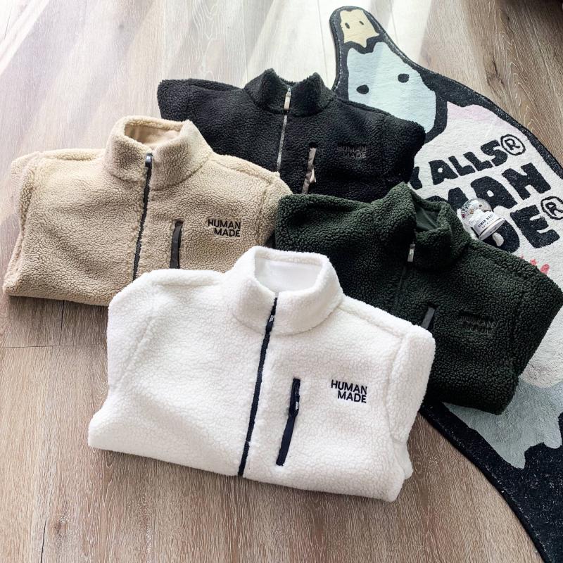 

Men's Jackets 2022 Human Made Men Women Autumn And Winter Trendy Retro Zipper Lamb Wool Jacket Harajuku Goth Bomber Coats WY486, Black;brown