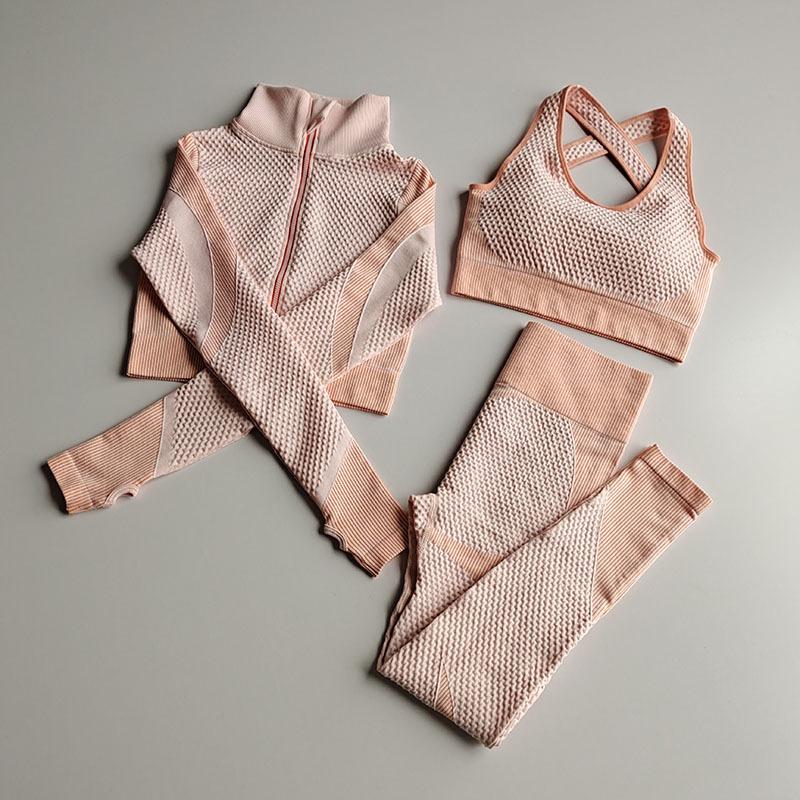 

Women Yoga Sets Seamless Female Sport Gym Suits Wear Running Clothes Women Fitness Sport Gym Set Long Sleeve Yoga Clothing, 2pcs set 5