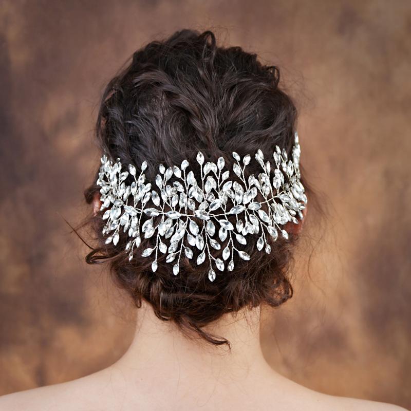 

ZMHP237 Handmade Crystal Rhinestones Silver Golden Headband Headpiece Headband Hair Accessories for Women Wedding Hair Jewelry