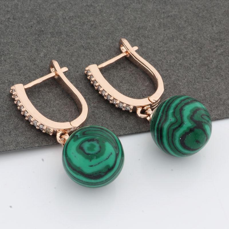 

Dangle & Chandelier Vintage 12mm Round Natural Stone Earrings 585 Rose Gold Color Cubic Ziconia Earings Fashion Jewelry 2022, Silver