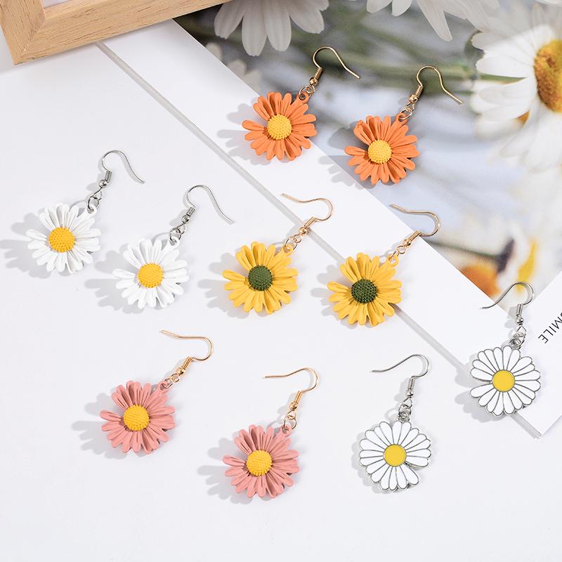

Small fresh series sets earrings flower Multicolor daisiescharm earrings fashion women's jewelry gifts for friends