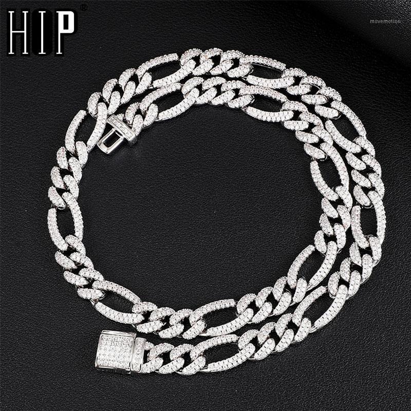 

Hip Hop 10MM Iced Out Box Buckle Figaro Cuban Chain Copper Setting + Cubic Zirconia Stones Neacklace For Men Women Jewelry1
