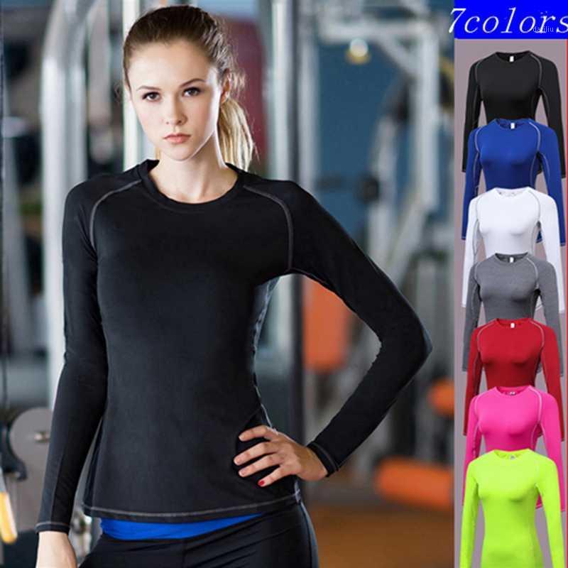 

Elastic Long Sleeve T-shirts Women Yoga Gym Compression Tights Sportswear Fitness Quick Dry Running Tops Body Shaper Tee Shirts1, Black