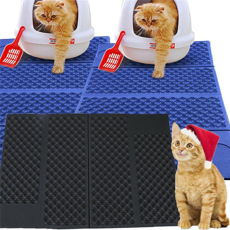

Cat Washable Double Side Used Cat Litter Mat Trapper Foldable Pad Pet Rug Home