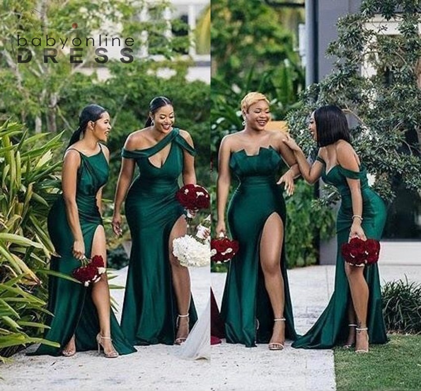 Long Emerald Green Bridesmaid Dresses 