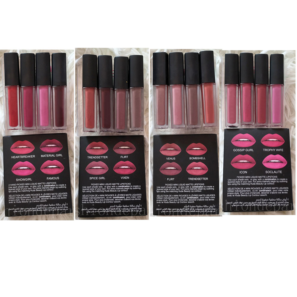 

Makeup Lip Gloss Professional 4 Color Mini Matte Lipgoss Waterproof Lasting Fashion, As picture
