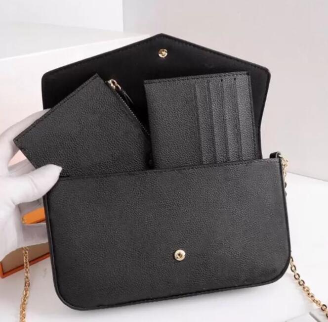 

Fashion Luxurys Wallets Designers Crossbody Bag Black Womens Handbags Wallets Card Holder Handbag Shoulder Tote Bags Mini Wallet Corn Purses 61276 High quality, Box
