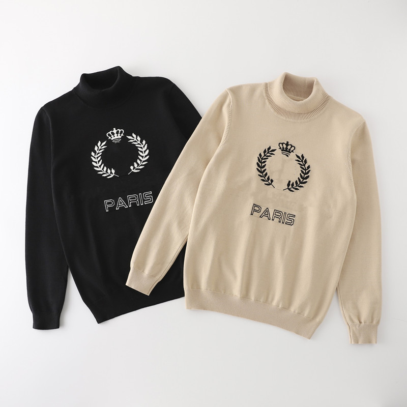 

2020 FW New Arrival Top Quality Men's Clothing B Paris Designer Sweaters Long Sleeve Size M-3XL #002, Black