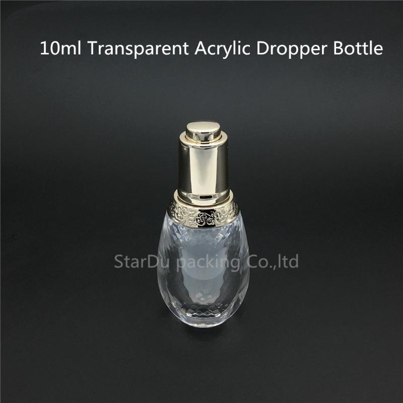 

High Quality 10ml Transparent Acrylic Dropper Bottle, 10cc Clear Plastic Bottle with Dropper, Senior Perfume Bottle 200pcs