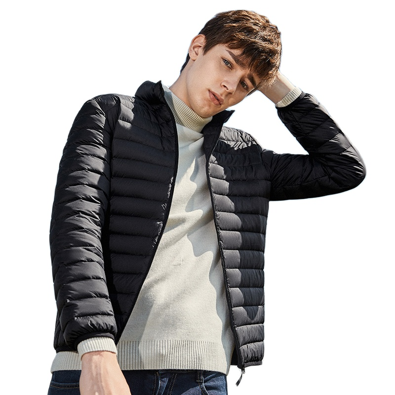 Down Jacket Men Winter 2020 Portability Warm 90% White Duck Down Hooded Man Coat