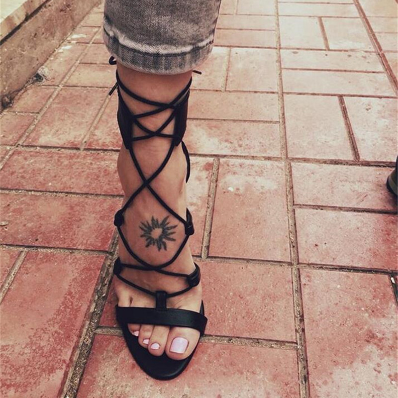 

Shipment of Free Fashion Women Black Suede Cross Strap Pumps High Strapped Ankle Sandals Ten Cm Sqqm, Black 10cm