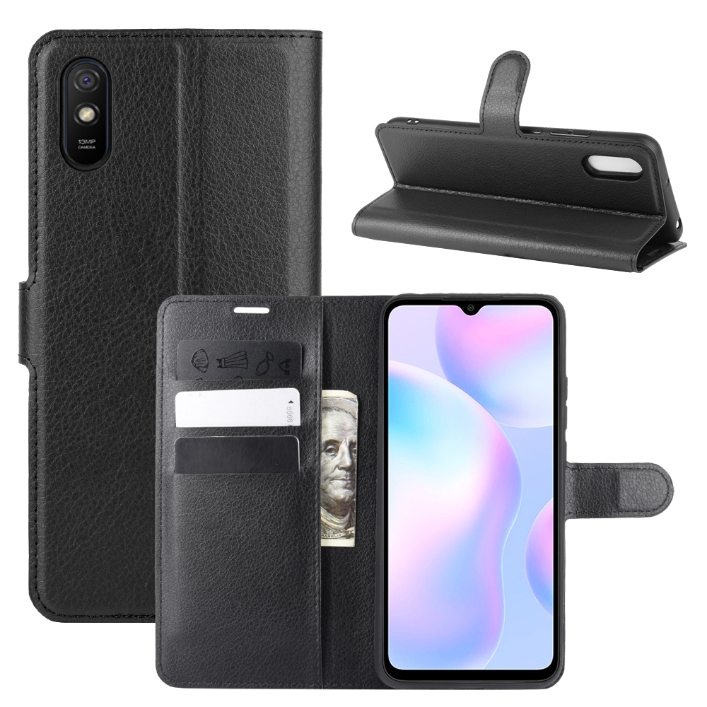 

For Xiaomi Redmi 9A Litchi Texture Horizontal Flip Protective Case with Holder Card Slots Wallet