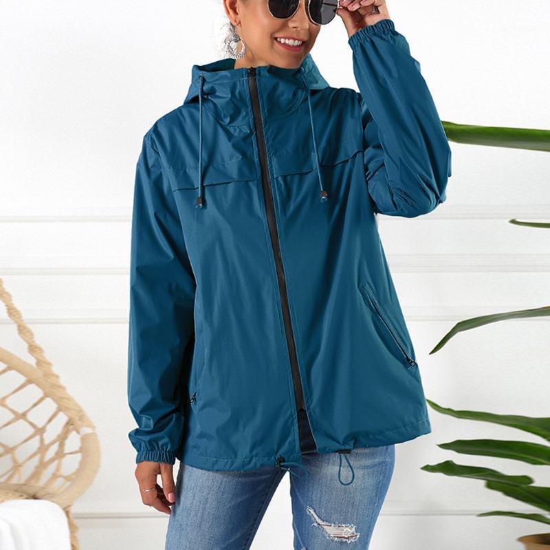 

Rain Jacket Women Solid Rain Outdoor Plus Waterproof Hooded Raincoat Windproof Jacket Coat Climbing Windbreaker Travel1, Black