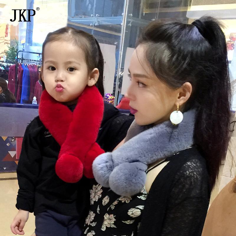 

2020 Winter Kids Natural Fur hat Scarf Children Real Fur Scarves Cap Baby Scarf1