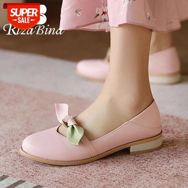 

RIZABINA Size 26-43 Women Flat Shoes Bow Tie Round Toe Woman Shoes Fashion Sweet Ladies Daily Vacation Ladies FootweaR #531V, Gold