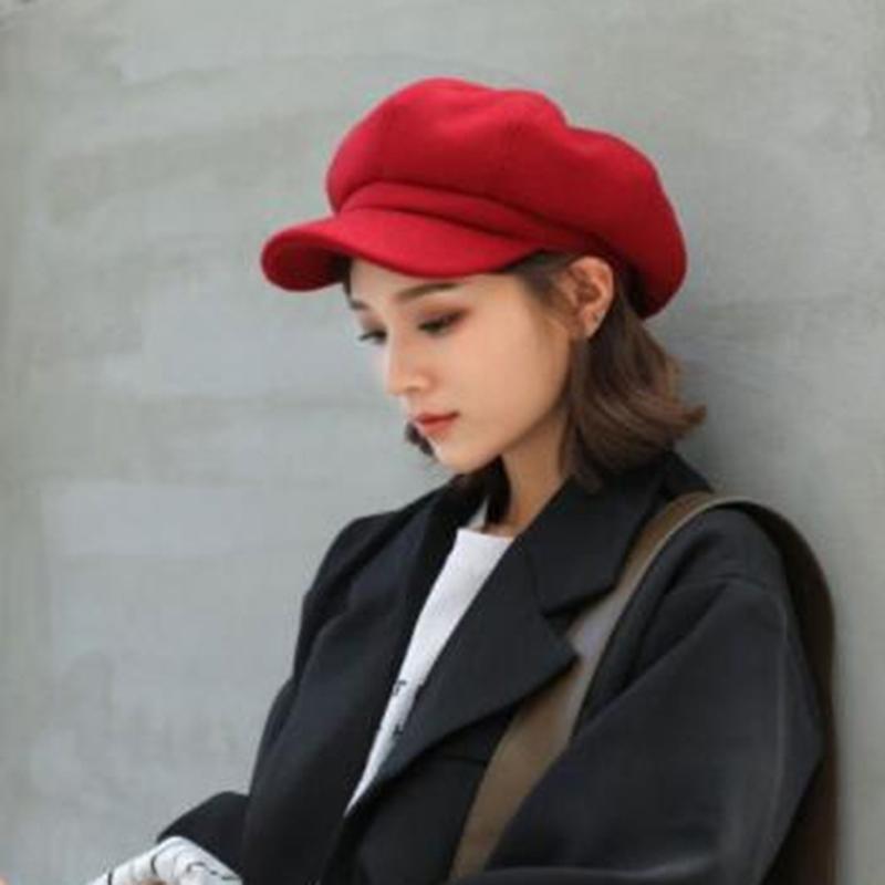 

Wool Painter Beret Women Autumn And Winter Literary Beret Solid Color Korean Style Wild British Vintage Caps For Girls, Pink