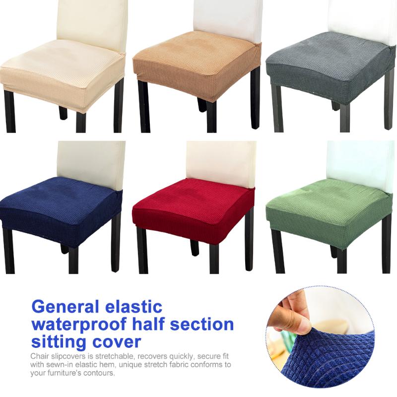 

Wedding Removable Washable Chair Seat Covers Party Slipcovers Protector Anti Dust Polyester Stretch Jacquard Dining Room Solid