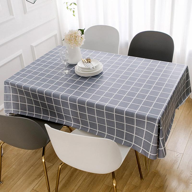 

Gray Plaid Tablecloth Nordic Table Cloth Fresh Cover Oilcloth Tablecloth PVC Plastic Summer Simple Table Linens L, Green