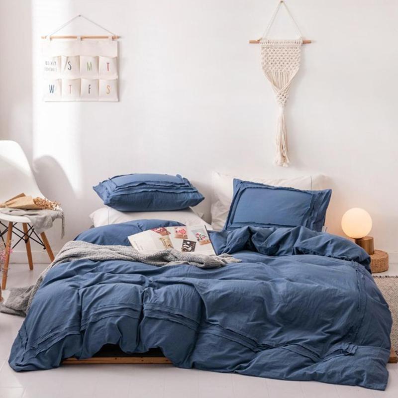 

3 Piece Bedding Set Soft Plain Duvet Cover and 2 Pillowcases, As pic