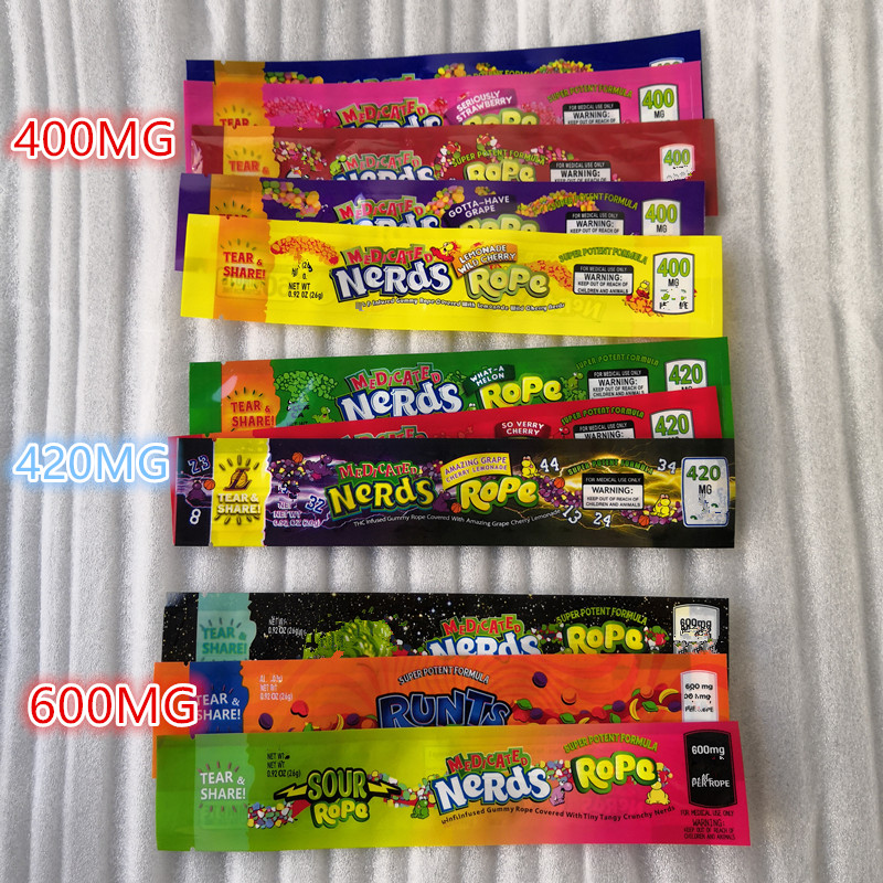 

Newest 420MG 400 MG 600MG MEDICATED Nerds Rope WHAT-A MELON SO VERY CHERRY Nerds Rope bags Packaging bag Nerds Rope Candy Nerdsrope Gummy ds