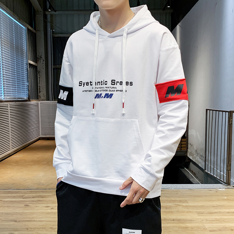 

High quality 2020 spring fashion streetwear white hoodies hip hop men pullover with hoodie fine sweatshirt fitting clothes, Black