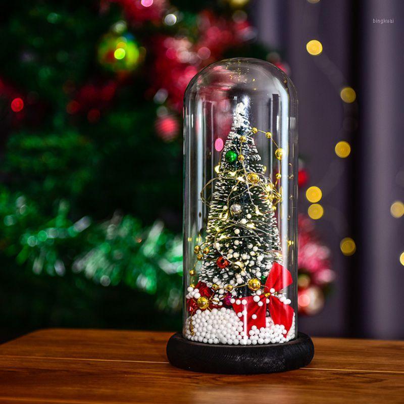 

Christmas Tree In Glass Dome With LED String Light Battery Operated Xmas Festive Indoor Room Ornaments Christmas1
