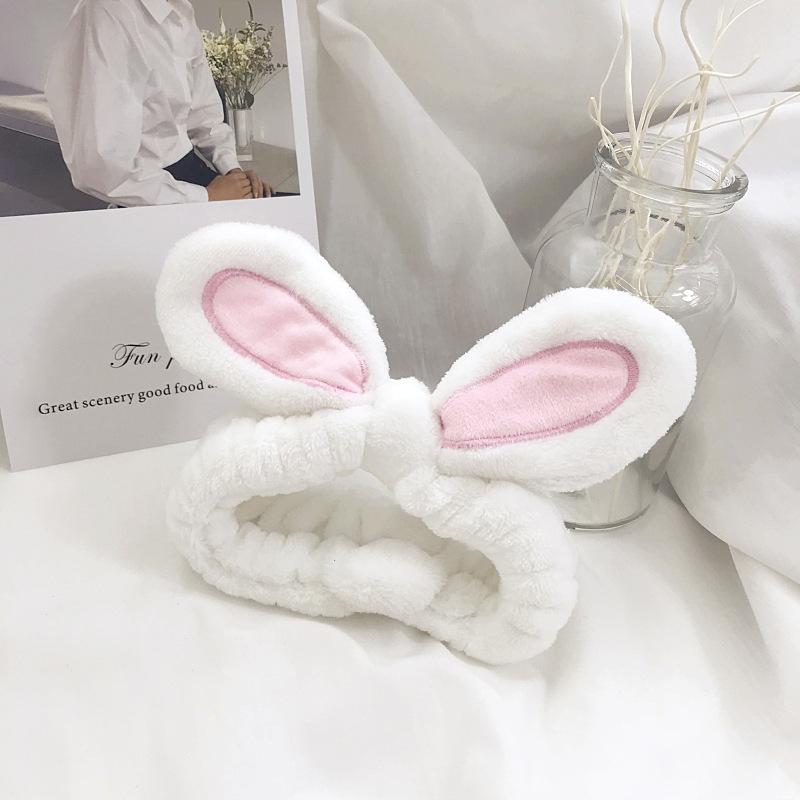 

Cute Hairband Drying Towel Cotton Cartoon Ears Hairband Elastic Bath Wrap Women Girl Microfiber Shower Cap