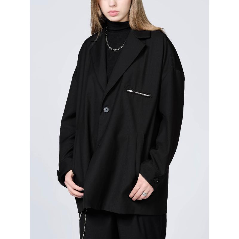 

S-6XL 2021 New Men Women's Clothing Hair Stylist Show Original niche simple zipper versatile Blazer Suit Coat Plus Size Costumes