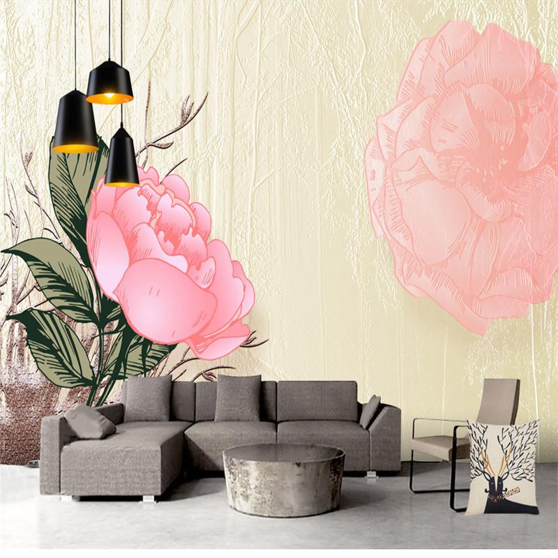 

Chinese Wallpapers Pastoral Florals Wall Mural 3D Stereoscopic Flowers Wall Papers for Walls 3D Living Room Bedroom Home Decor, As picture