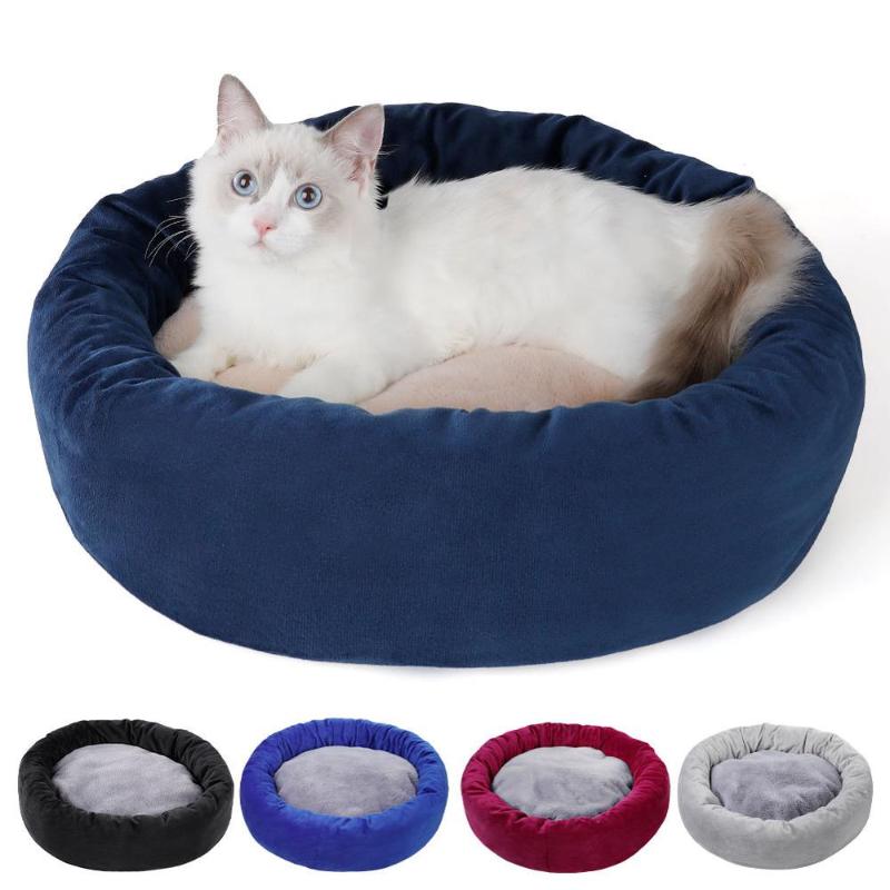 

Round Dog Bed House Winter Warm Plush Super Soft Pet Bed Kennel Puppy Cat Sofa Cushion Mat Pets Sleeping Nest Dog Accessories, Black
