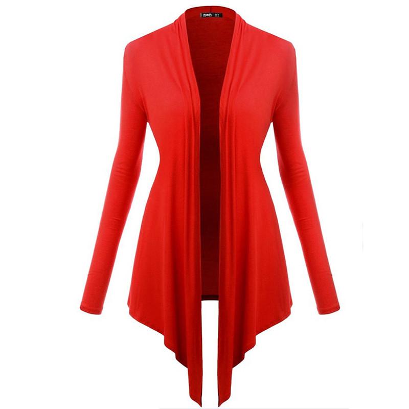 

Cardigan Women Sweater Drape Front Open Irregular Casual Cardigan Thin Outcoats Winter Clothes Women Plus Size, Wine reed