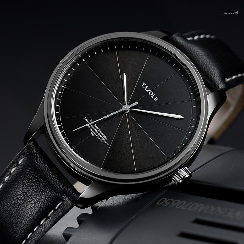 

Wristwatches YAZOLE Watch For Men 2021 Ultra-thin Top Men's Fashion Sport Watches Leather Casual Reloj Hombre1, Black white